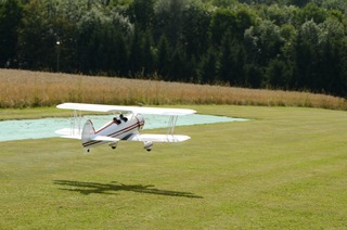 The Great Planes Super Stearman during final approach