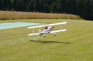 The Great Planes Super Stearman during final approach