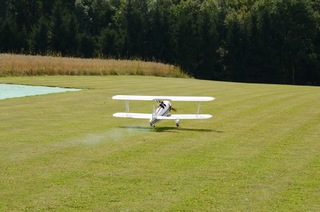 The Great Planes Super Stearman during final approach