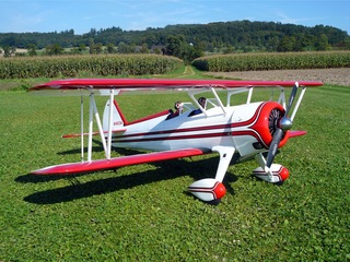 Great Planes Super Stearman with nicely painted wheel pants